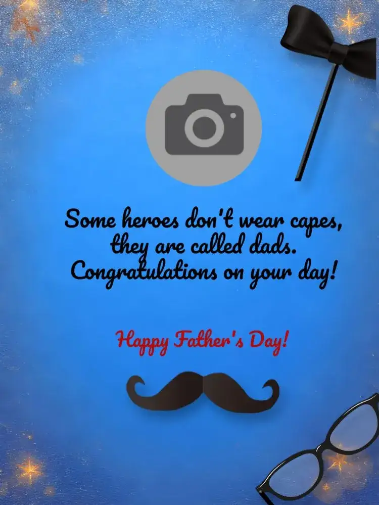 Invitation Father's Day Post With Hero Photo – Most searched for theme modern, photos, soft illustrations, shades of blue and green, hero graphic elements, minimalist