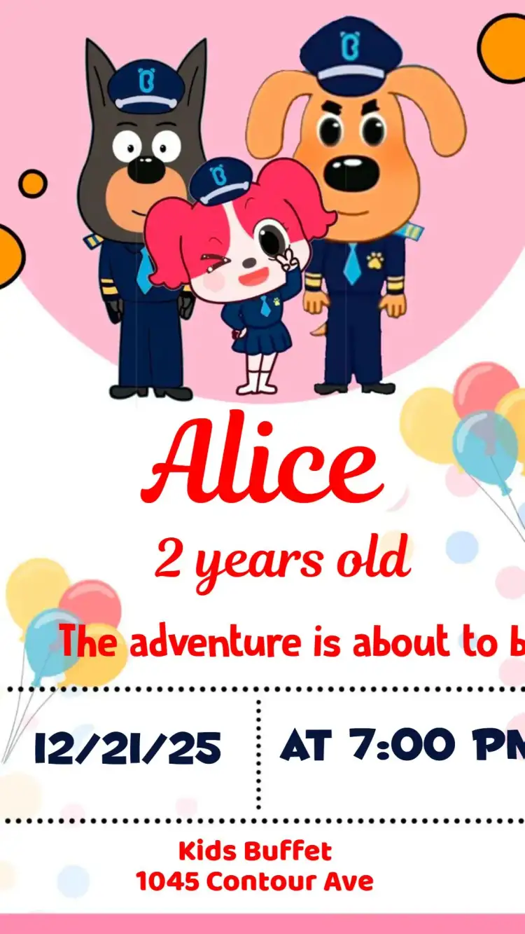 Invitation Detective Labrador – Kids' Birthday Party theme colorful, playful, fun, themed, childlike, modern
