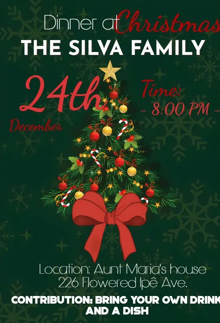 Invitation Family Christmas Dinner – Most searched for theme festive, traditional, colorful, cozy, vintage