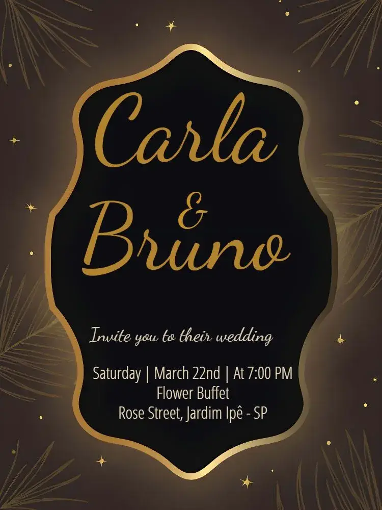Elegant Black Wedding invitation