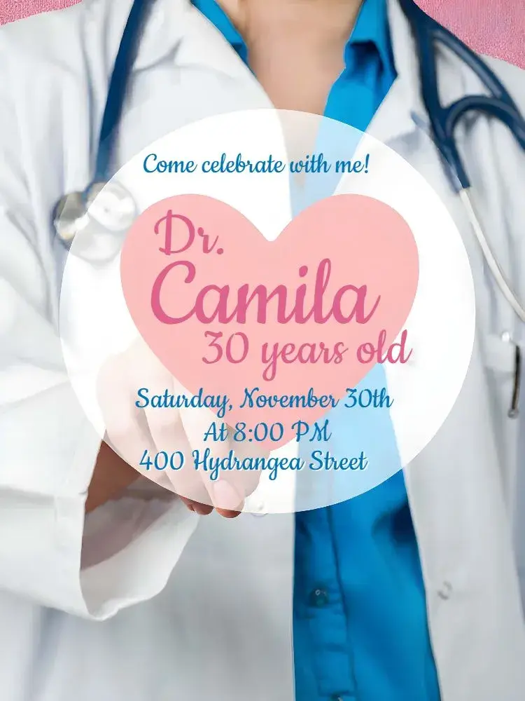 Invite Blue Doctor editable and customizable