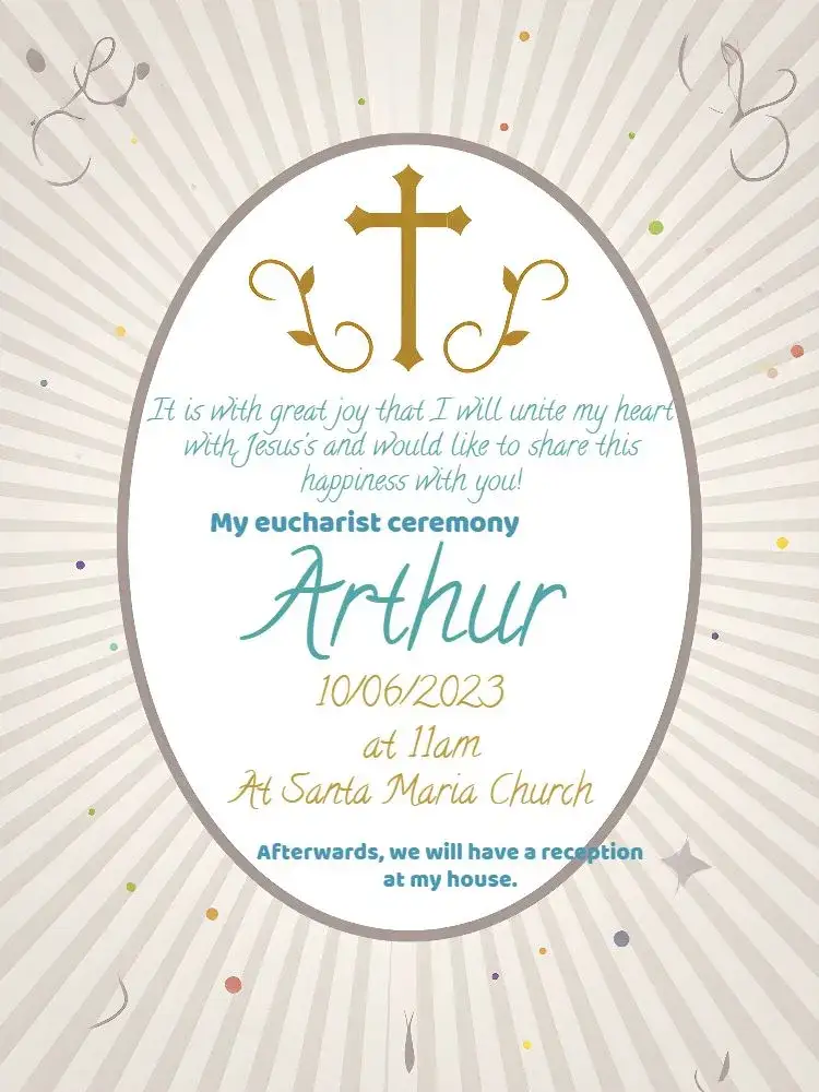 Invitation First Communion White – First Communion theme white, elegant, minimalist, classic, religious, subtle