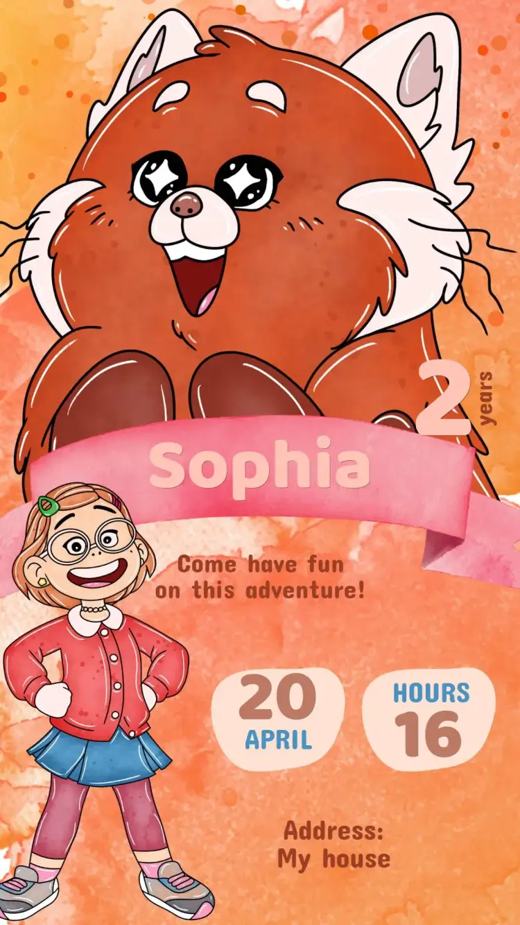 Invitation Birthday Invitation Red Growl is a beast – Kids' Birthday Party theme colorful, fun, modern, childish, illustrations, animal theme