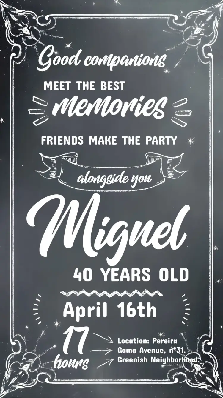 Invite Chalkboard Chalk Friends editable and customizable