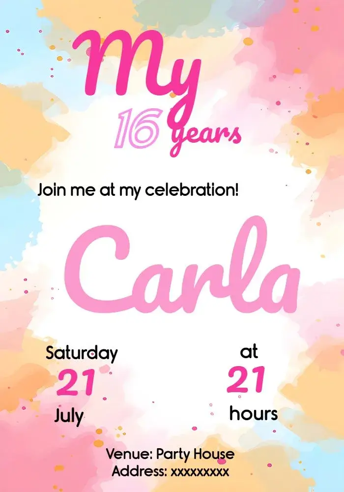 Invite 15th Birthday Brown editable and customizable