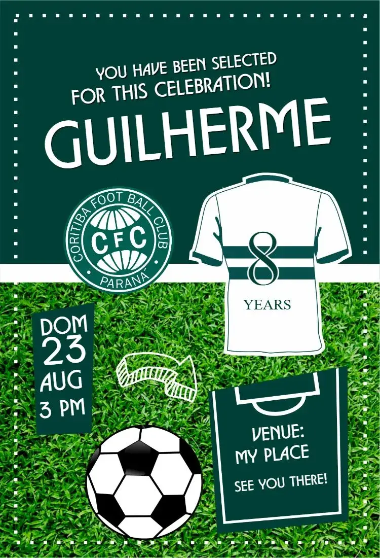 Invite Coritiba shirt editable and customizable