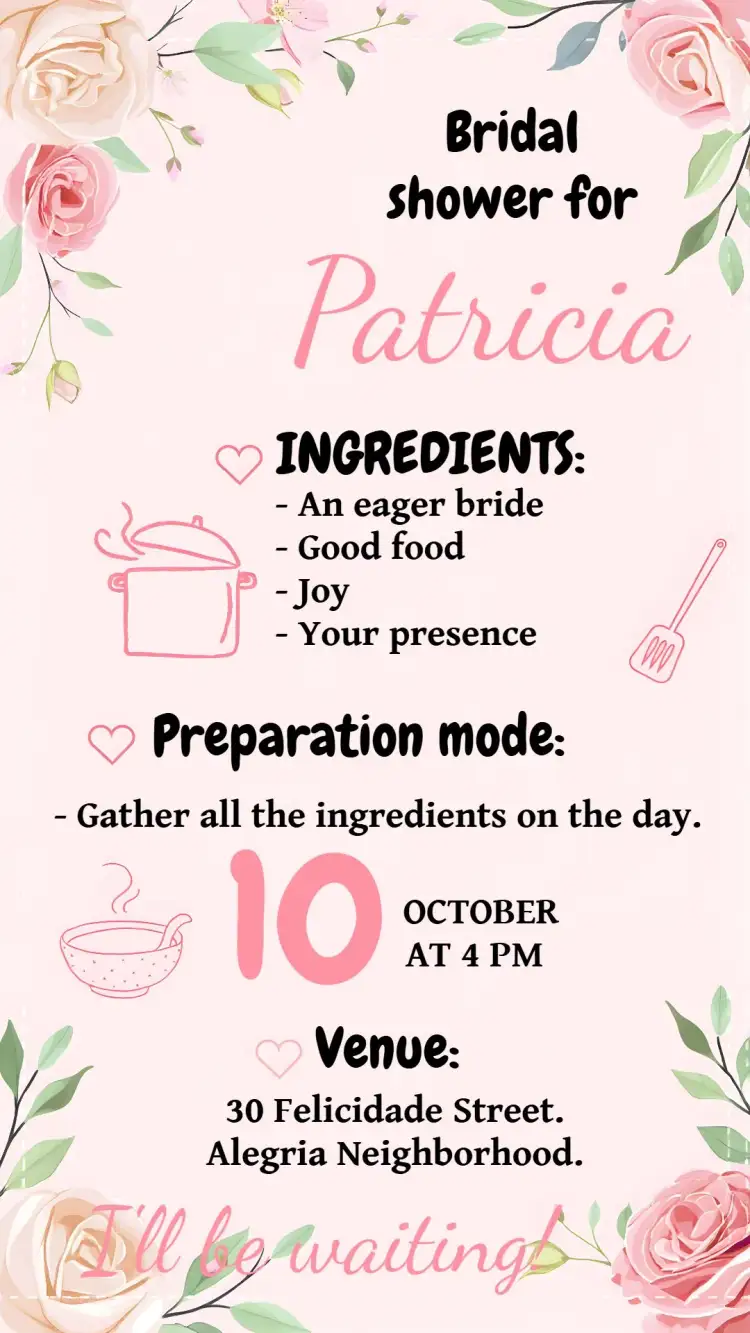Invitation Bridal Shower Pink Floral Pot – Bridal Shower theme floral, pink, modern, fun, cozy, elegant