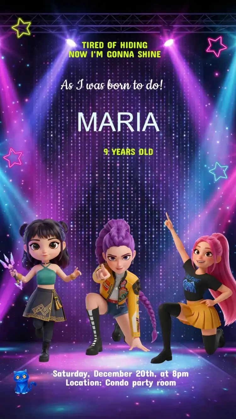 Warrior K-Pop Birthday Invitation