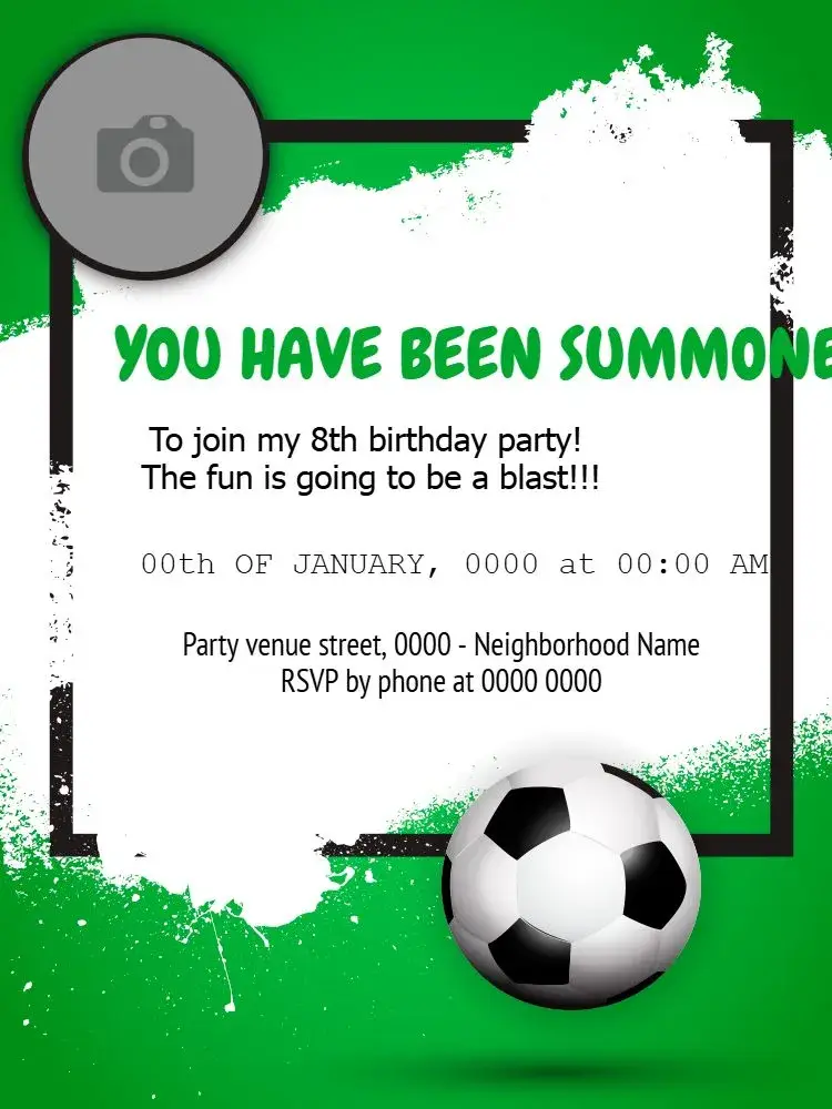 Invite From Child Girl Soccer editable and customizable