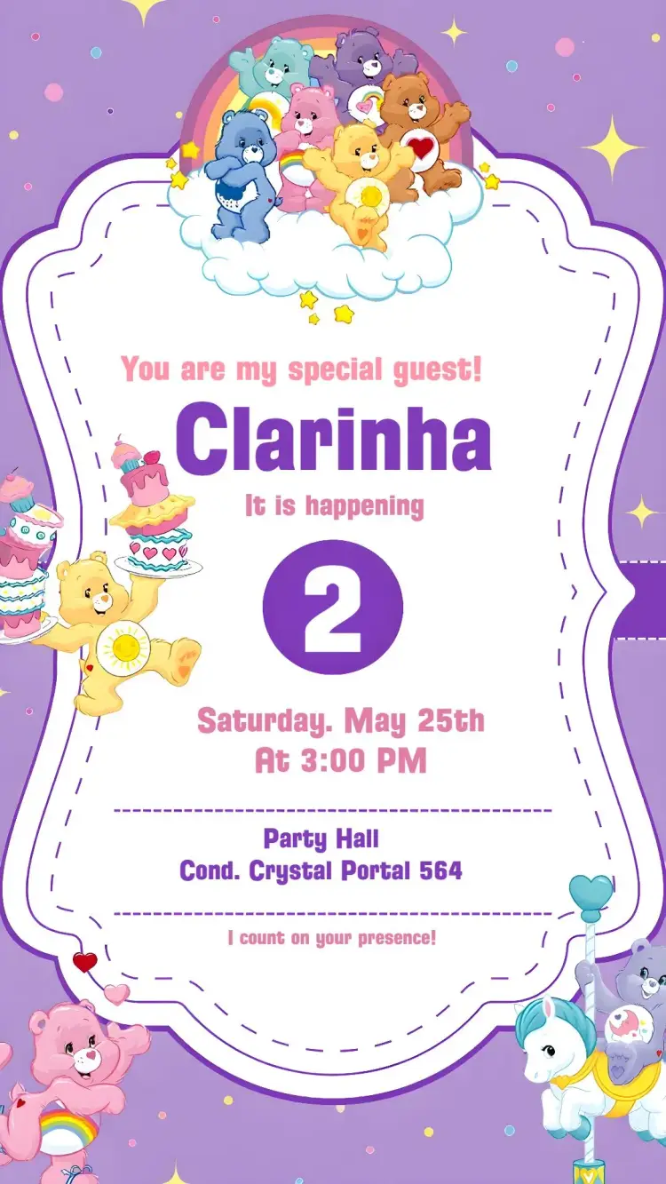 Care Bears Kids invitation
