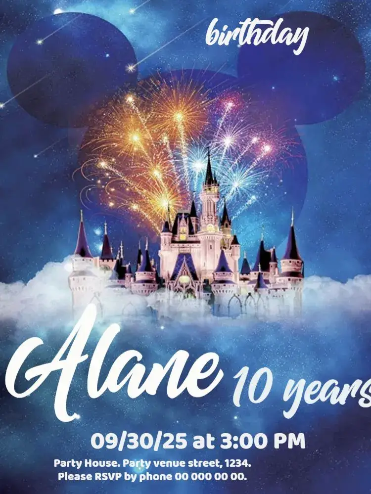 Castle For Editing Celebration invitation