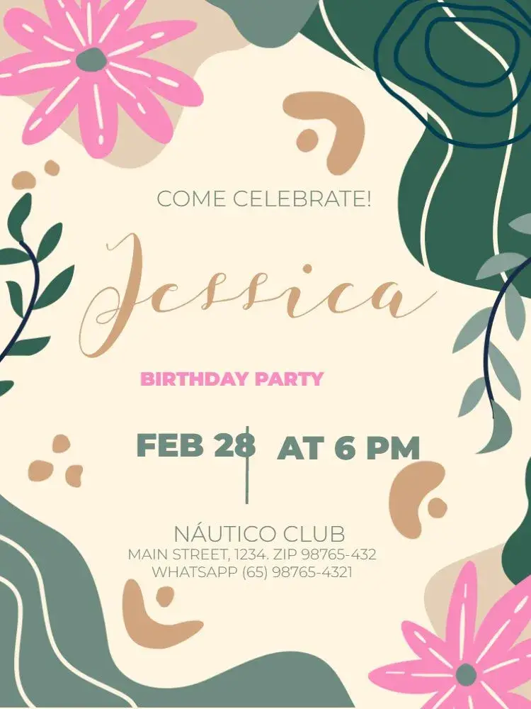 Delicate Light Feminine Adult invitation