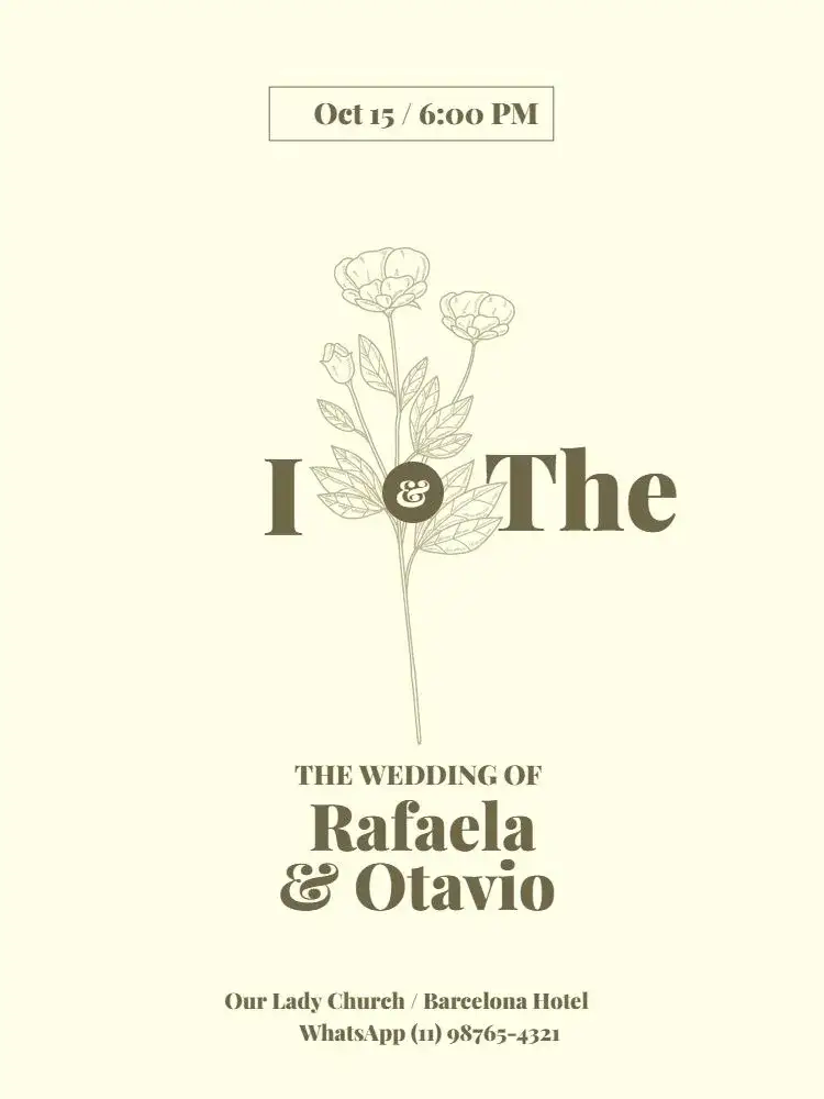 Invitation Simple And Elegant Floral Wedding Party – Wedding theme floral, minimalist, delicate, light, elegant, modern