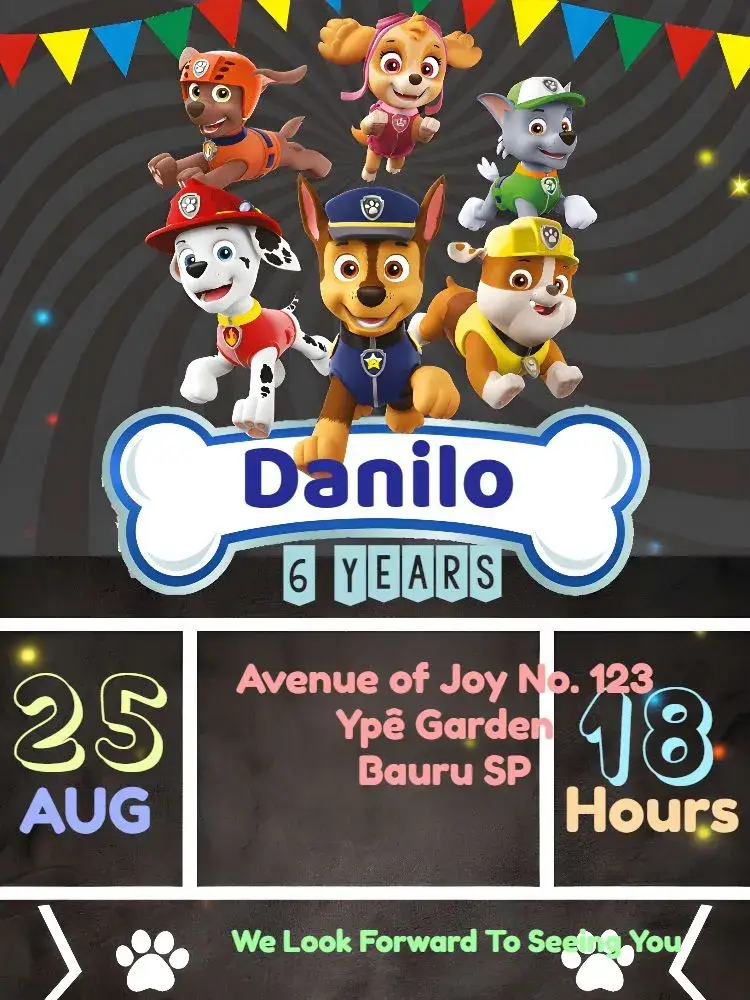 Paw Patrol Kids invitation