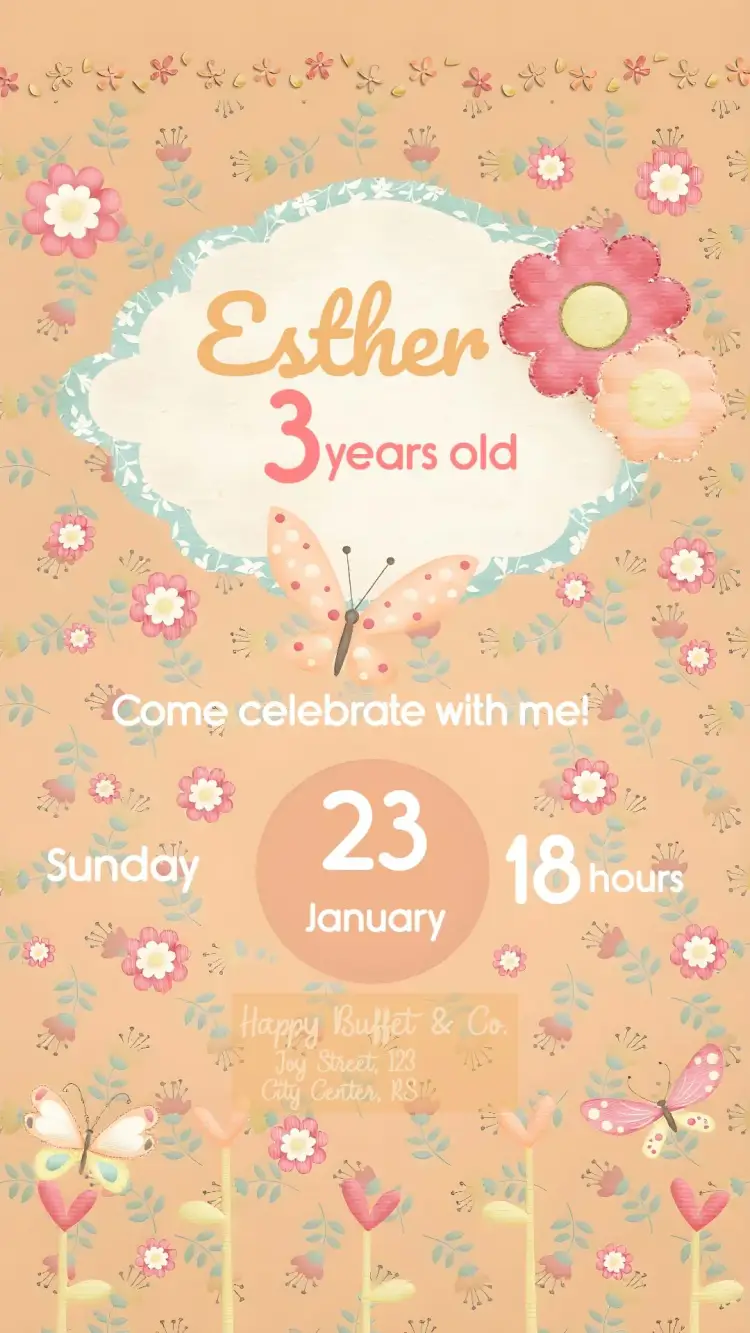 Colorful Butterfly Garden invitation