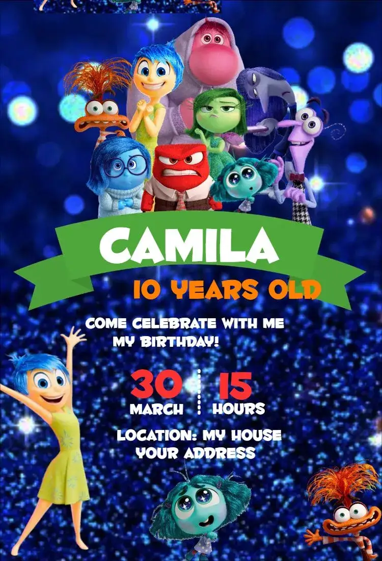 Invitation Fun Mind 6 – Birthday theme colorful, fun, modern, childish, lively, themed