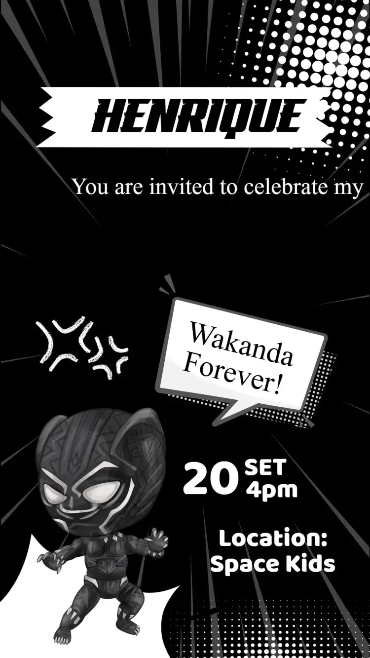 Black Panther Birthday Invitation