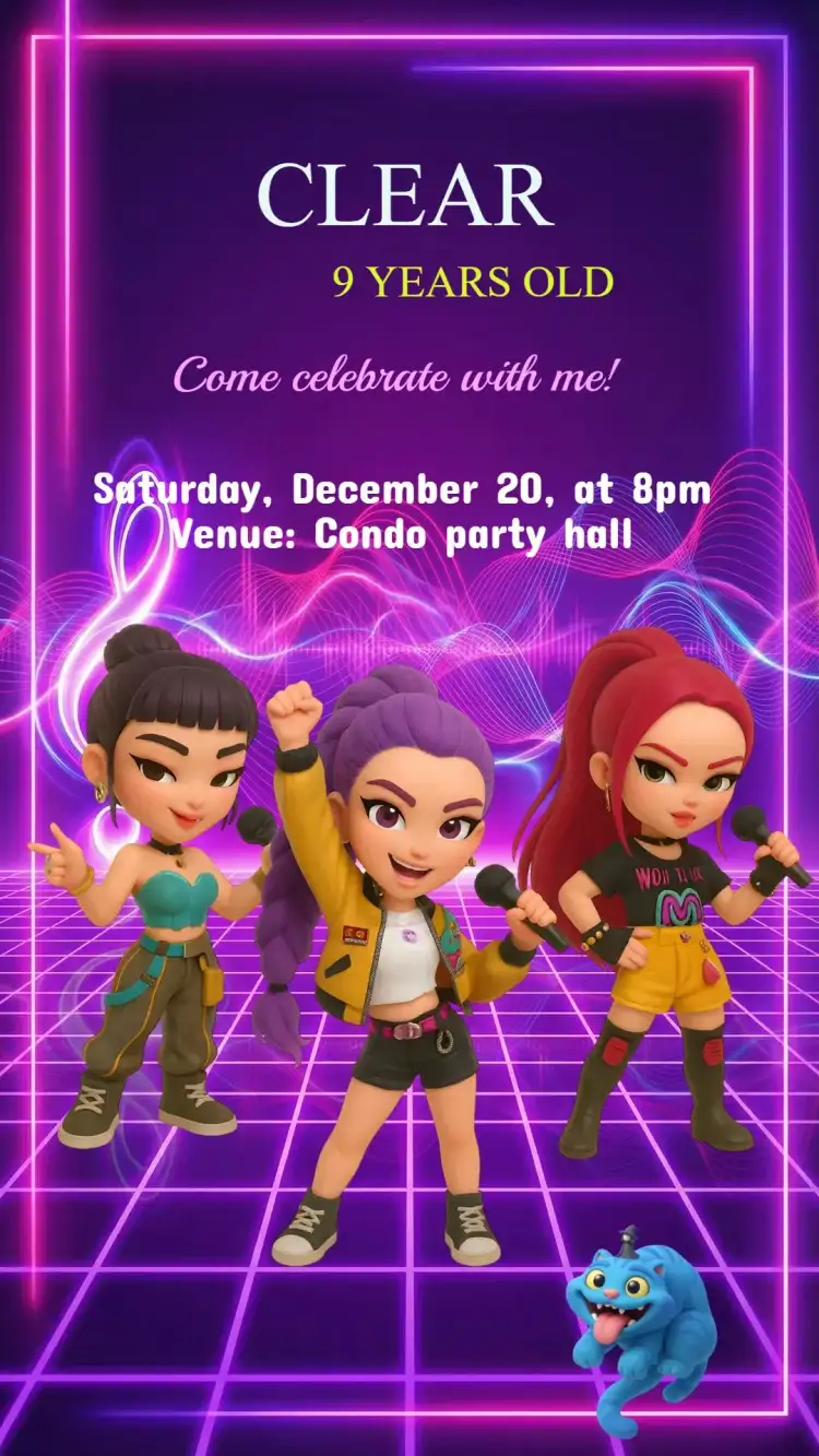 Warrior K-Pop Birthday Invitation