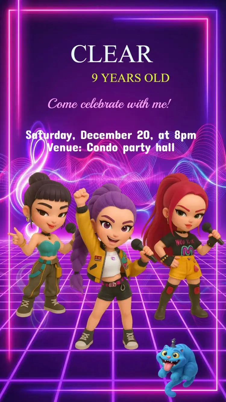 Warrior K-Pop Birthday Invitation