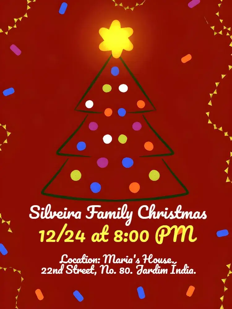 Invitation Family Christmas Year – Commemorative Dates theme Christmas-themed, Festive-themed, Colorful-themed, Golden-themed, Modern-themed, Classic-themed