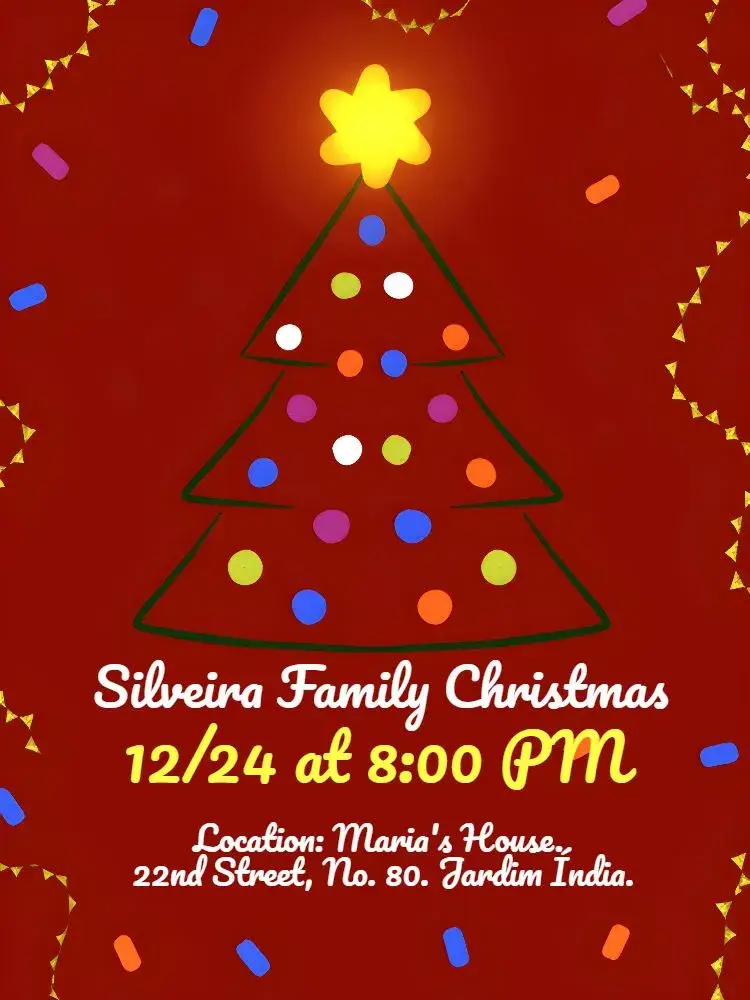 Family Christmas Year invitation