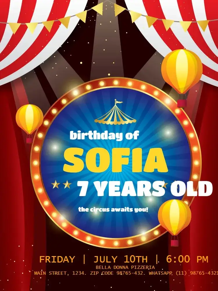 Colorful Circus Flag invitation