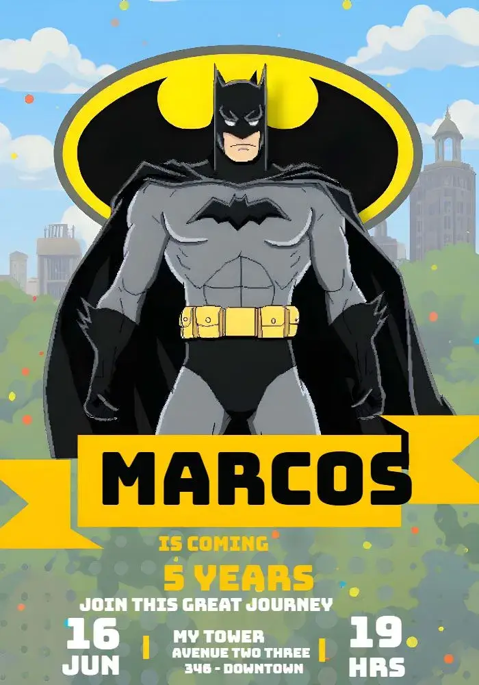Batman Dc invitation