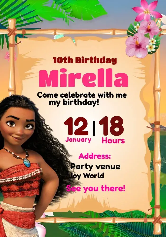Blue Moana invitation