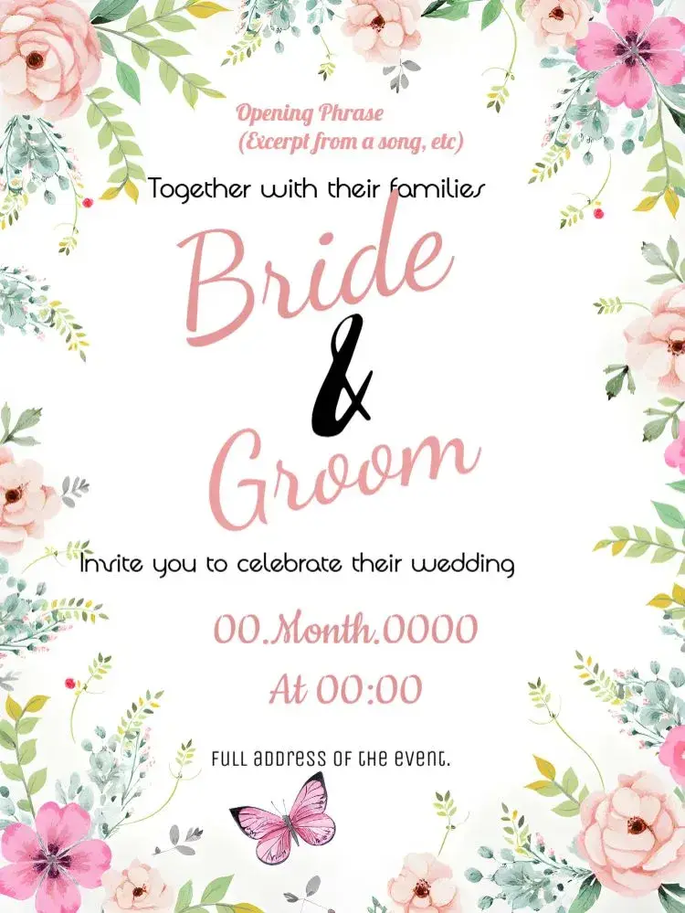 Romantic Floral Wedding invitation