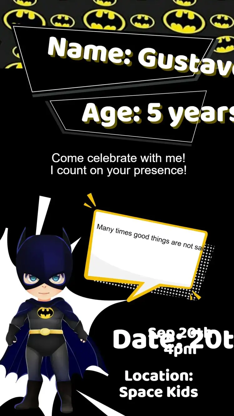 Batman Birthday Invitation