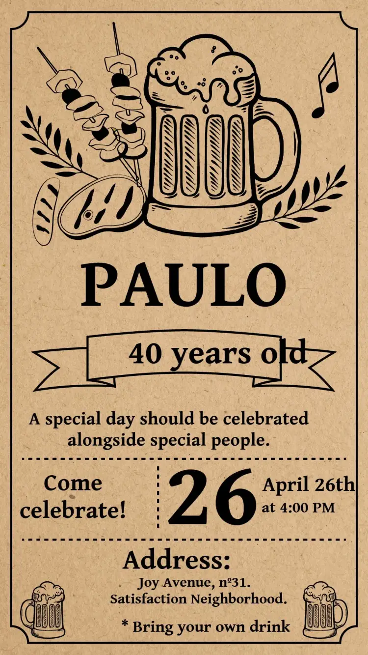 Invite Adult BBQ Chalkboard editable and customizable