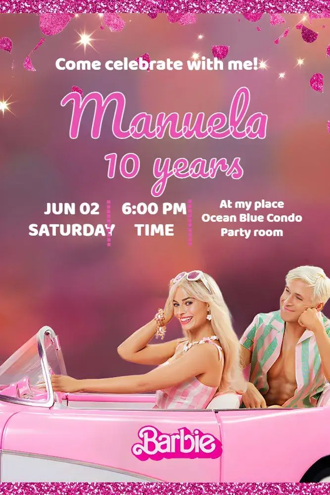 Barbie Movie New invitation