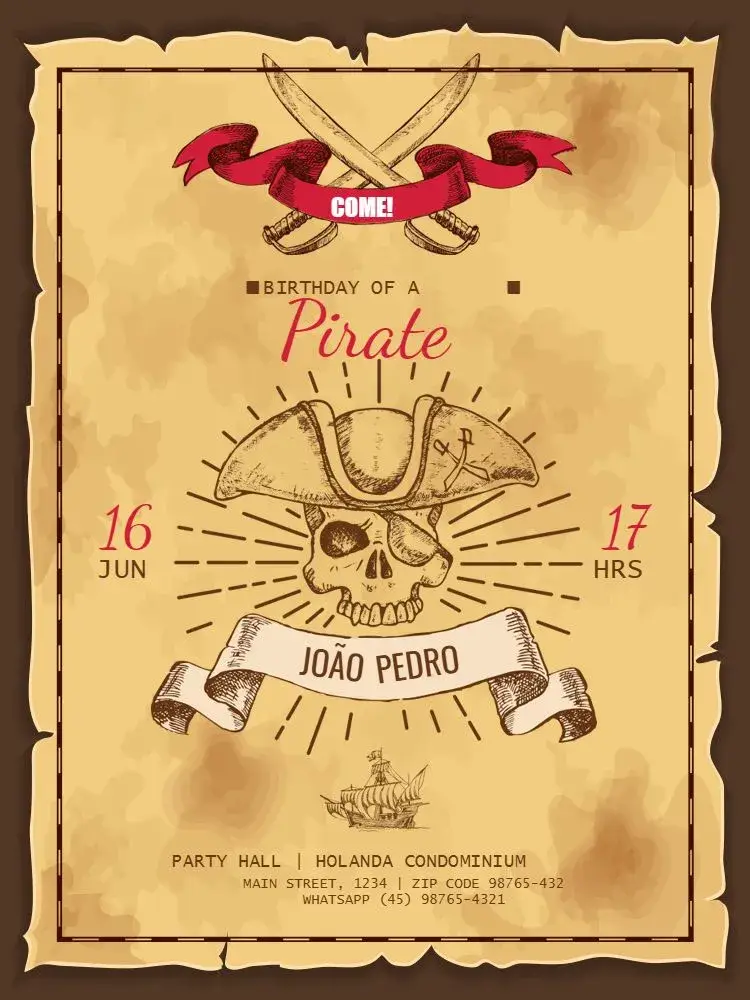 From Rustic Pirate Kids invitation