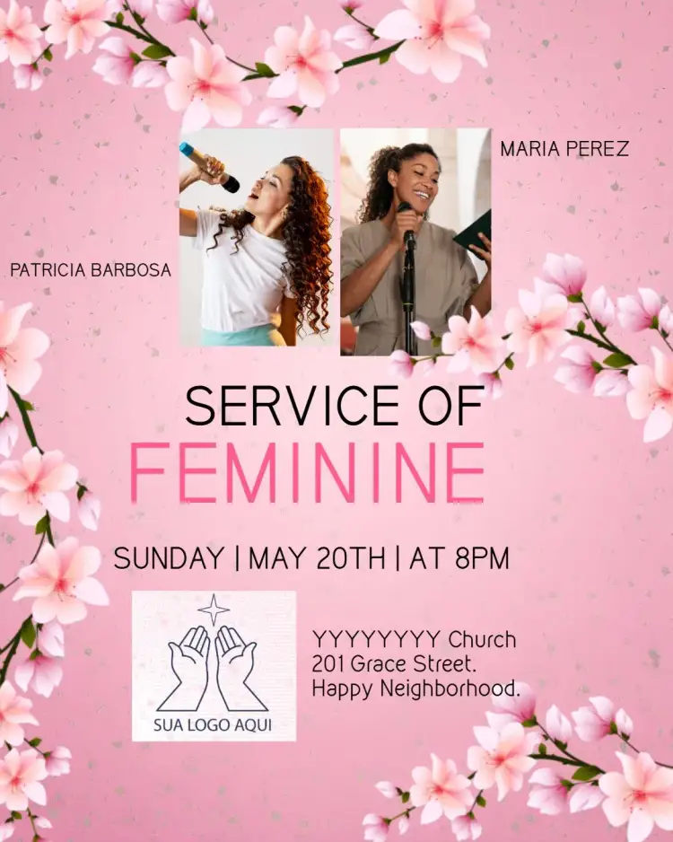Invitation Art For Women's Church Worship With Gospel Photo – Baptism theme floral, delicate, modern, gospel, minimalist
