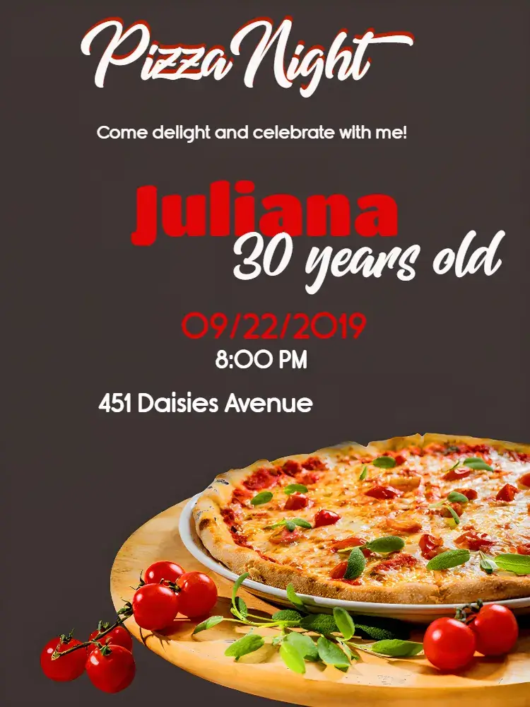 Pizza Party invitation