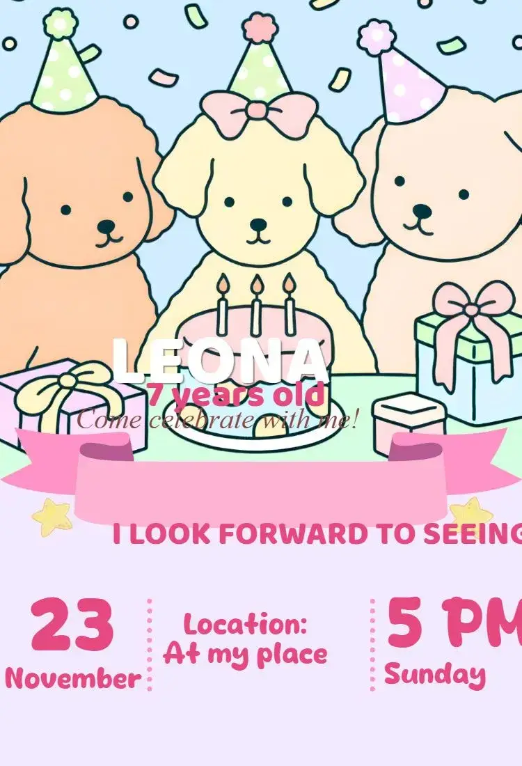 Invite bobbie goods candy color digital invitation editable and customizable