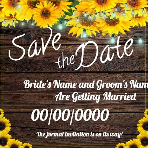 Invite Save The Date Lights Whatsapp editable and customizable