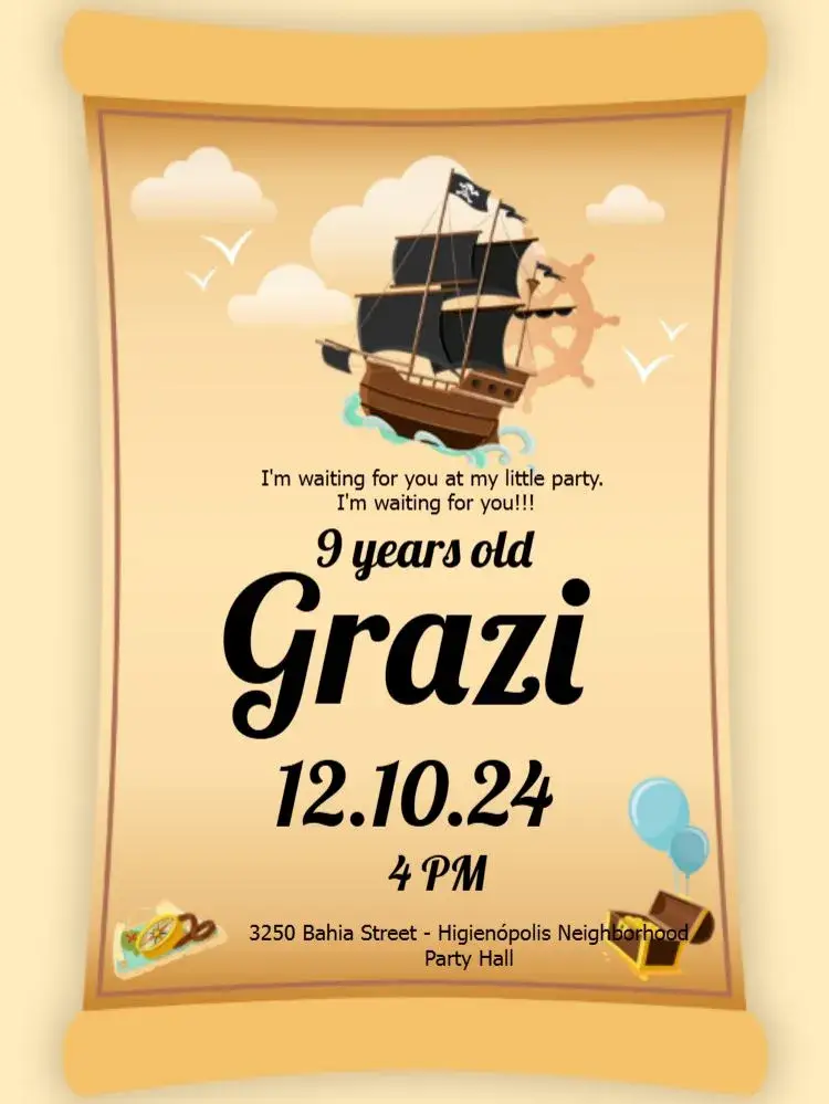 Pirate Present invitation