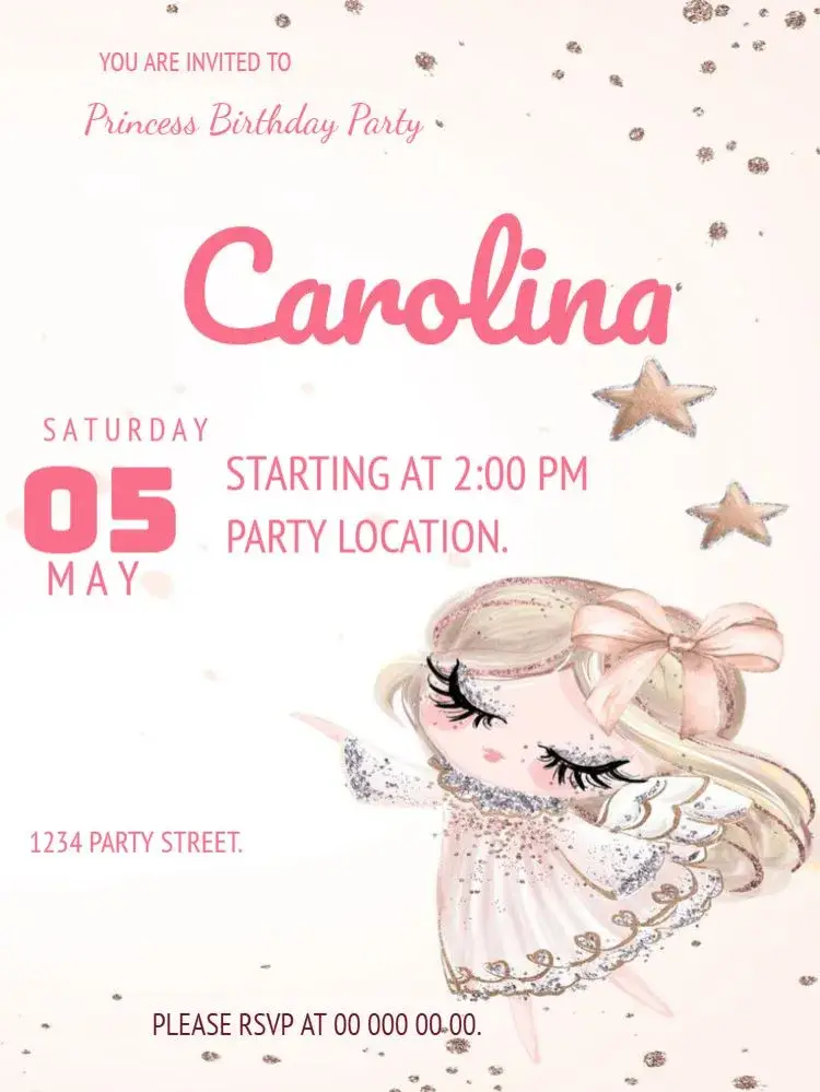 Delicate Princess to Edit invitation