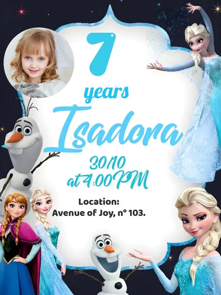 Invitation Frozen With Lilac Photo – Most searched for theme lilac, white, blue, magical, childish, themed