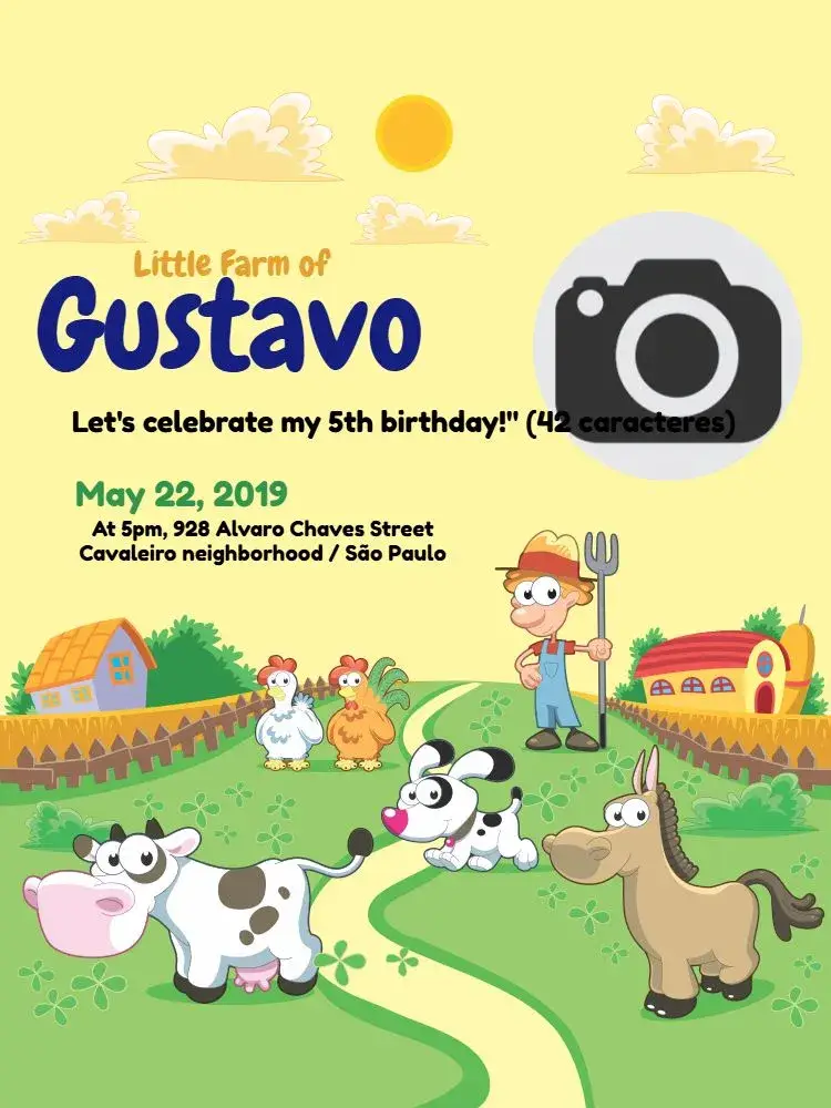 Farm Animals Party invitation