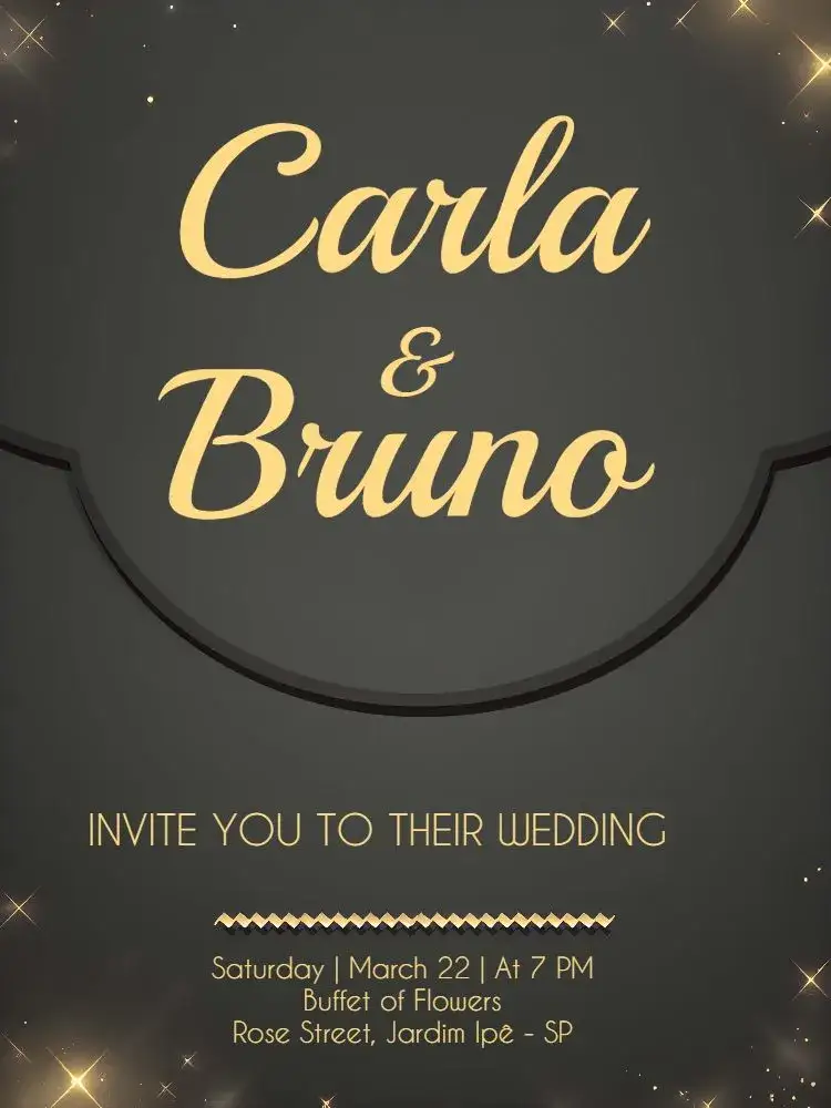 Invitation Elegant Chic Wedding – Wedding theme minimalist, golden, black, modern, elegant