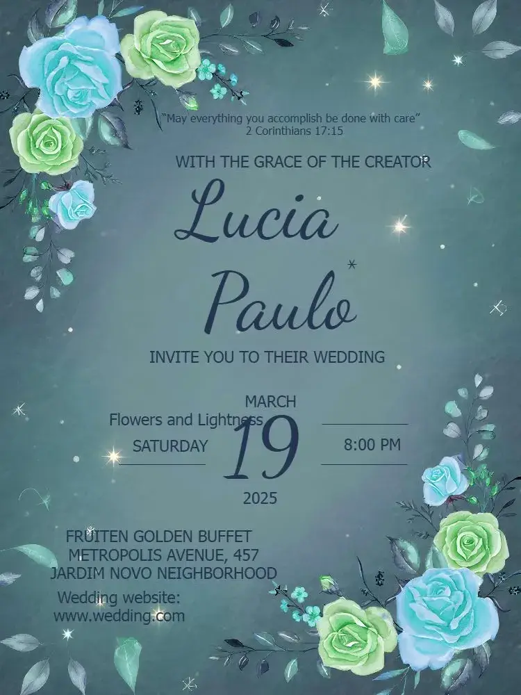 Delicate Floral Wedding invitation
