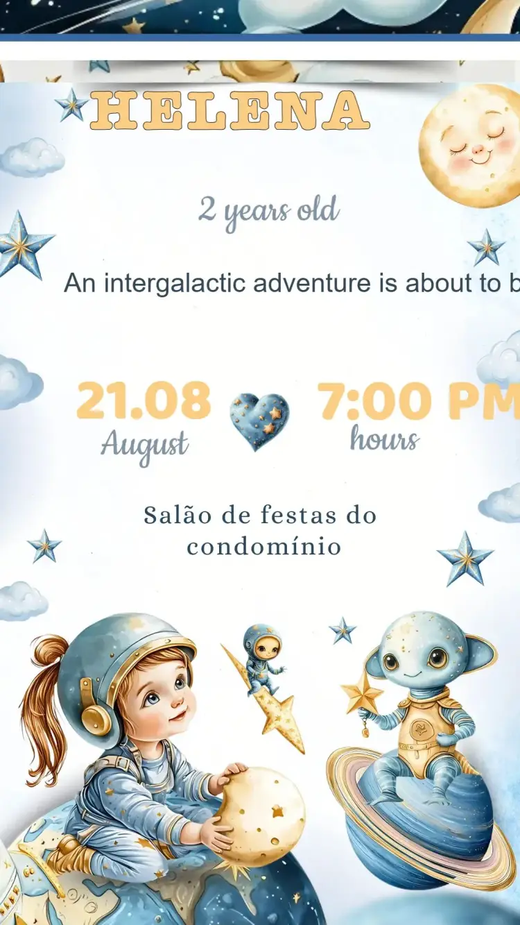 Astronaut Birthday Invitation