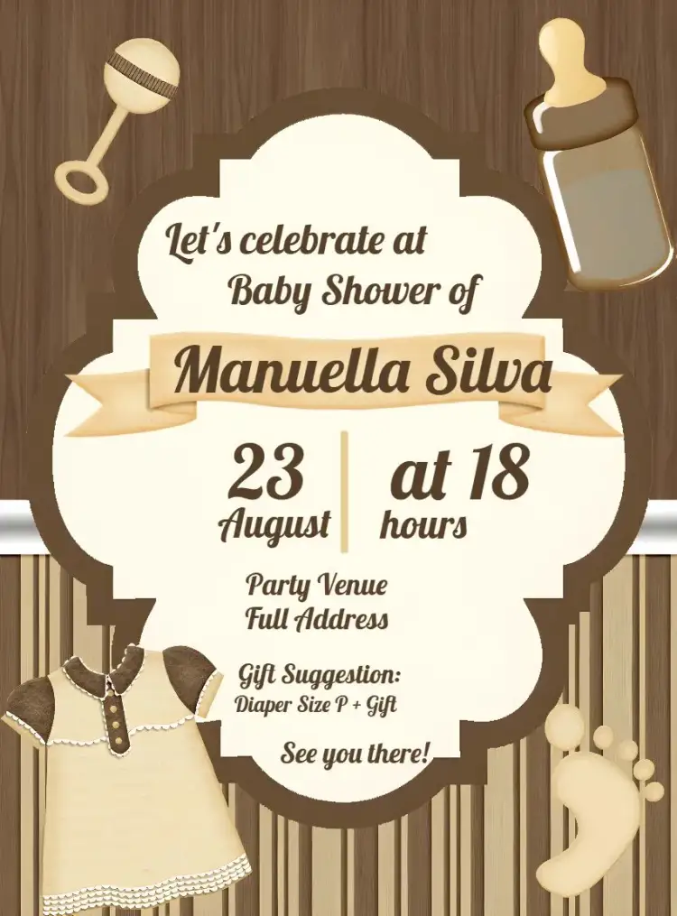 Invitation Baby Shower – Diaper Shower theme minimalist, modern, feminine, rustic, neutral, cute