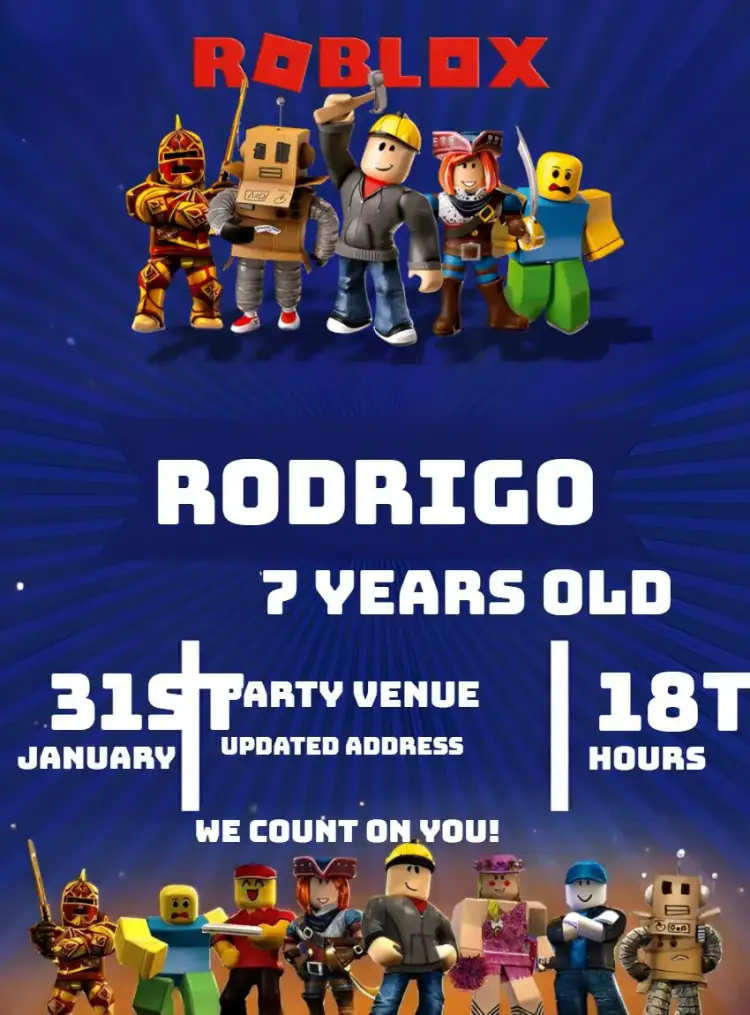Invitation White Roblox – Most searched for theme modern, colorful, games, children's, themed, fun