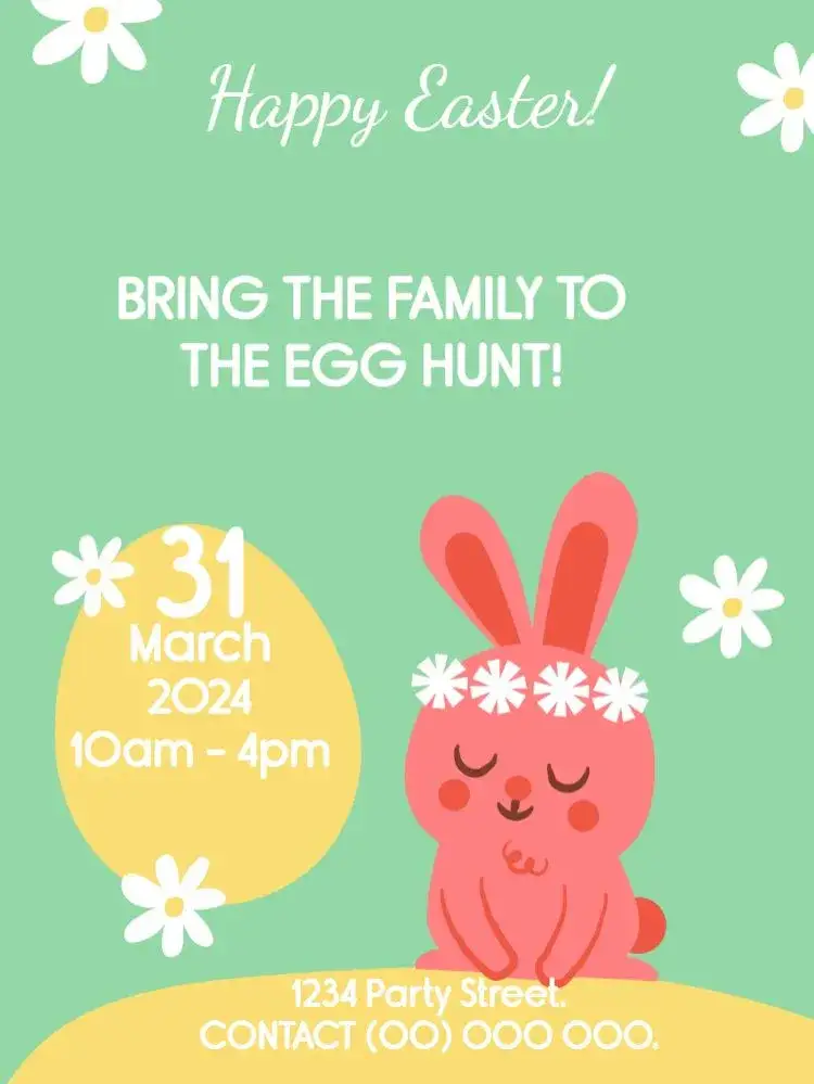 Invitation Easter For Friends Online Bunny – Kids' Birthday Party theme children's, colorful, fun, playful, themed party, Easter