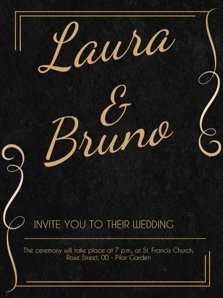 Golden Arabesque Custom Wedding invitation