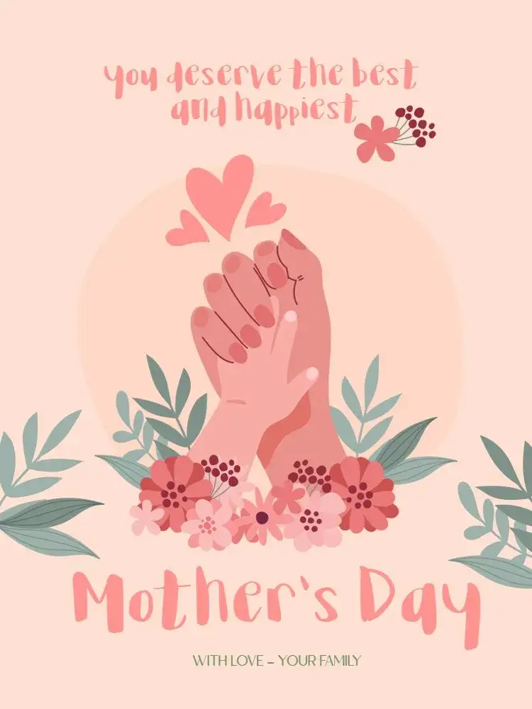 Invitation How to Make Mother's Day Card for Printing Clear – Card theme floral, delicate, pink, beige, modern, loving