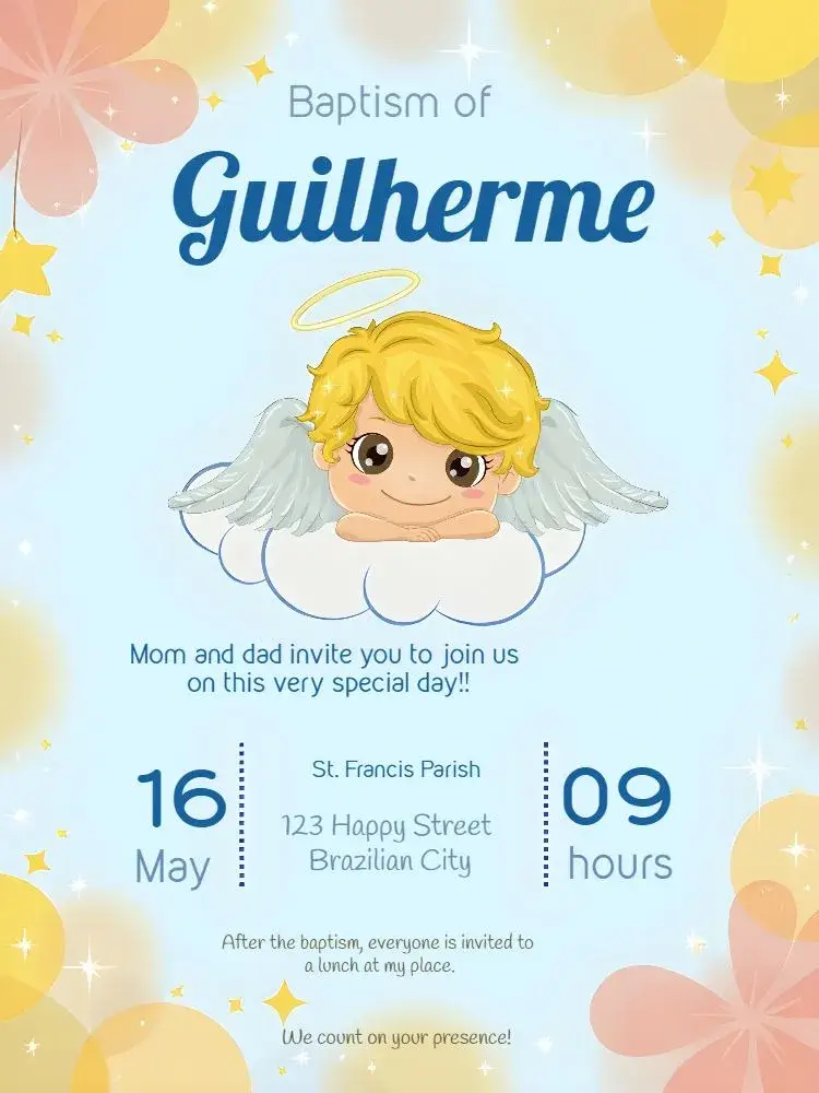 Angel Baptism - invitation